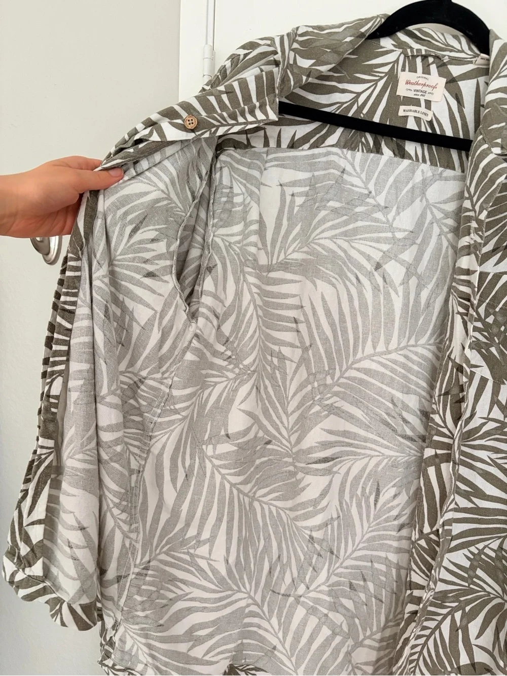 Weatherproof Vintage Linen Leaf Button-Down Shirt